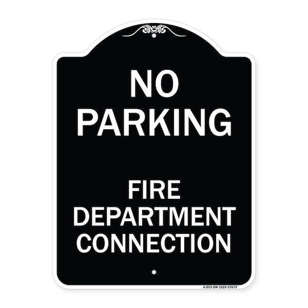Signmission No Parking No Parking Fire Department Connection Heavy-Gauge Aluminum Sign, 24" x 18", BW-1824-23670 A-DES-BW-1824-23670 - main